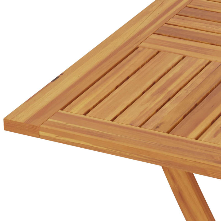 Sammenklappeligt havebord Naturfarvet 90 x 90 x 75 cm
