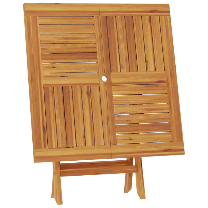 Sammenklappeligt havebord Naturfarvet 90 x 90 x 75 cm