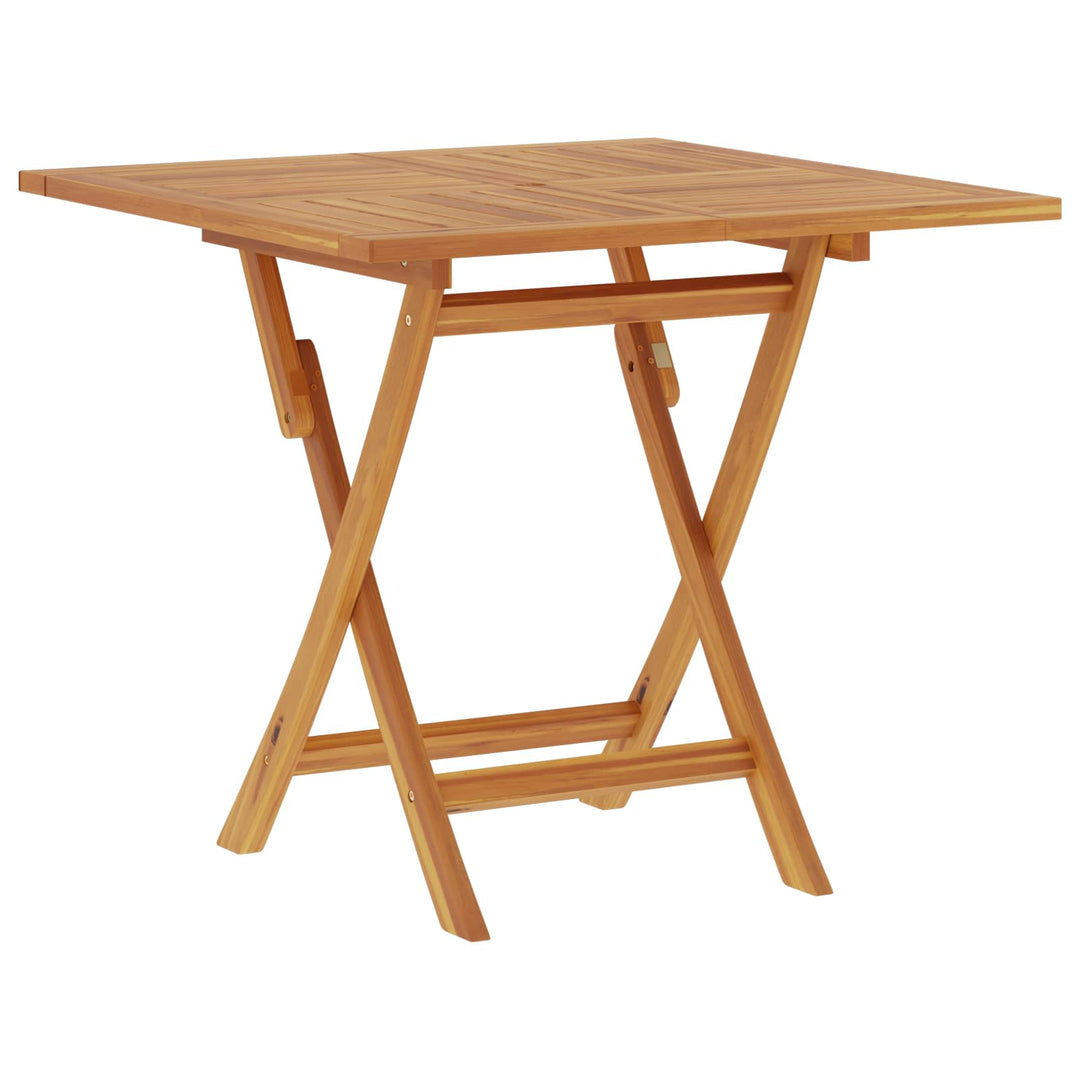 Sammenklappeligt havebord Naturfarvet 90 x 90 x 75 cm