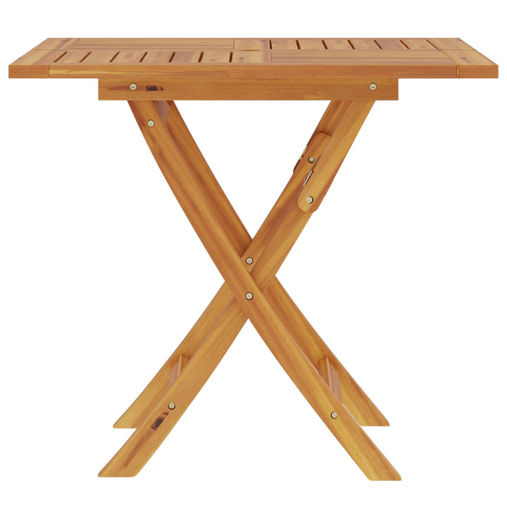 Sammenklappeligt havebord Naturfarvet 90 x 90 x 75 cm
