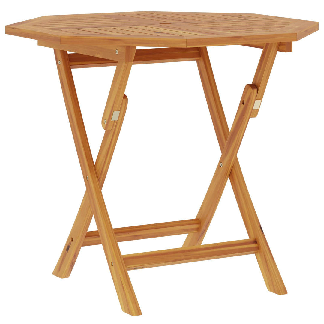 Sammenklappeligt havebord Naturfarvet 90 x 90 x 75 cm