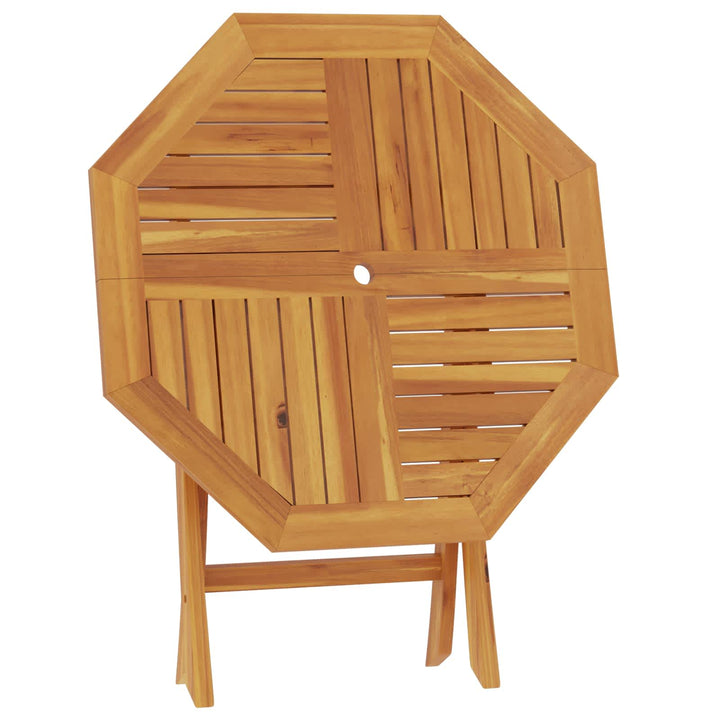Sammenklappeligt havebord Naturfarvet 90 x 90 x 75 cm