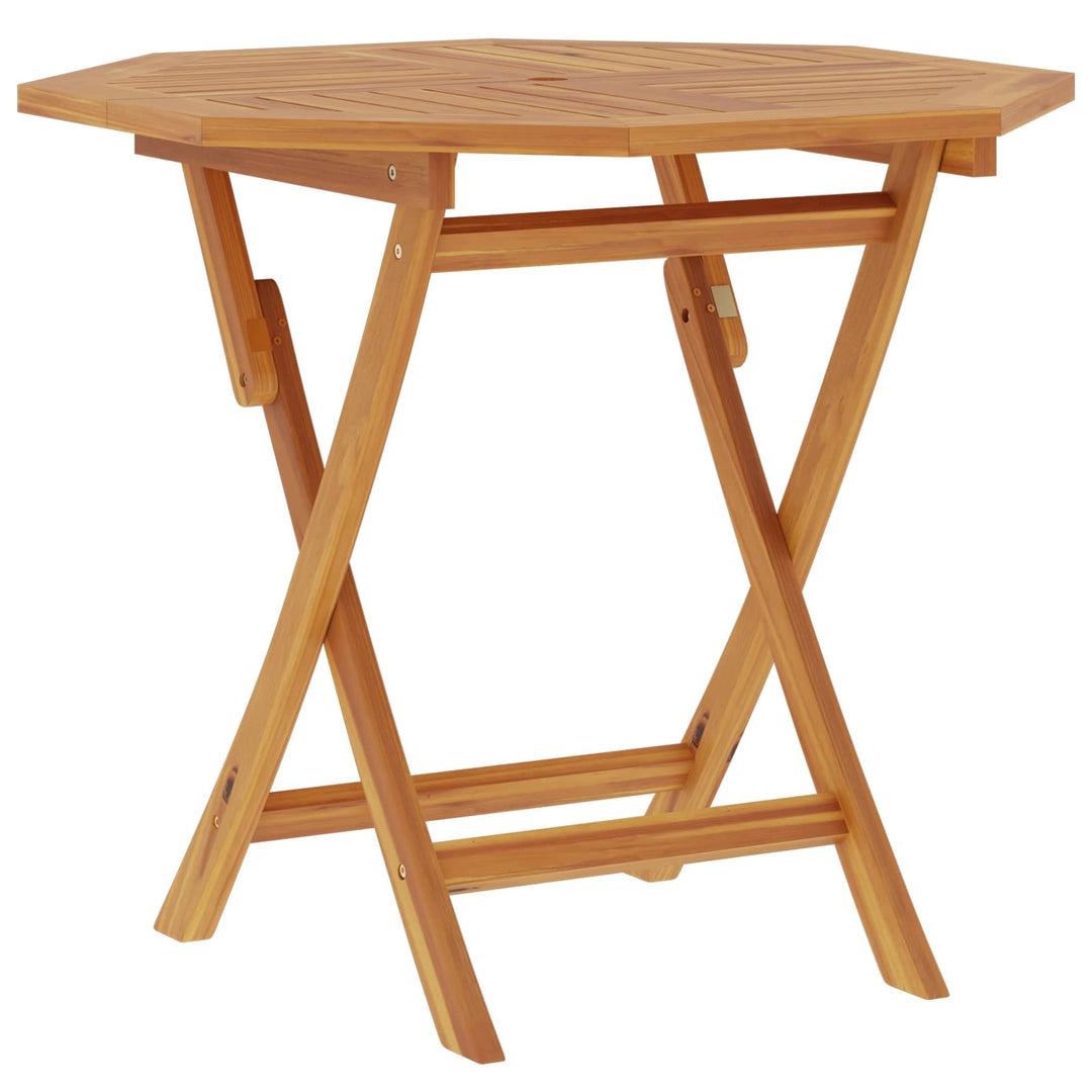 Sammenklappeligt havebord Naturfarvet 90 x 90 x 75 cm