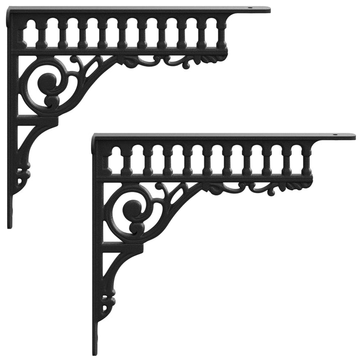 Væghylde beslag 2 stk. Sort 27,5 x 23 x 4 cm Stål