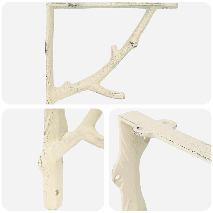 Væghyldebeslag 12 stk. Antik hvid 14 x 14 x 4 cm Stål