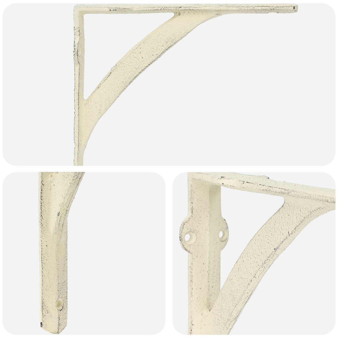 Væghylde beslag 12 stk. Antik hvid 14.5 x 14.5 x 3.5 cm Stål