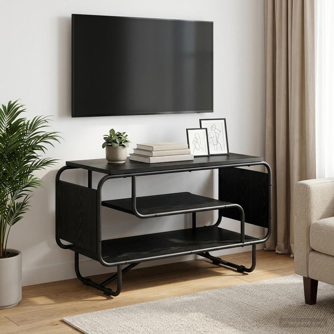 TV-bord 80 x 36 x 45 cm Sort eg Konstrueret træ