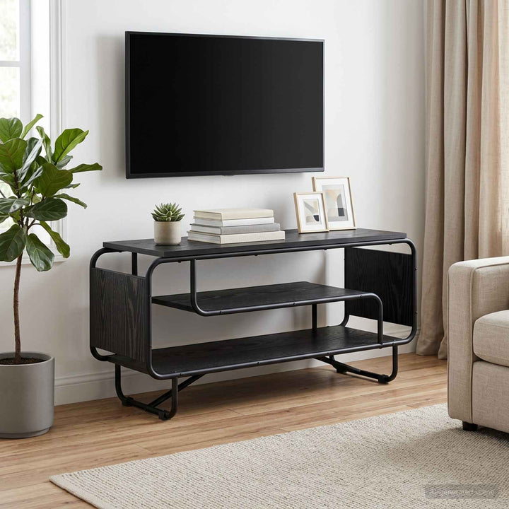 TV-bord 98 x 36 x 45 cm Sort eg Konstrueret træ