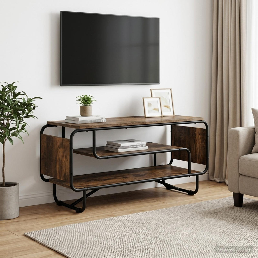 TV-bord 98 x 36 x 45 cm Røget eg Konstrueret træ
