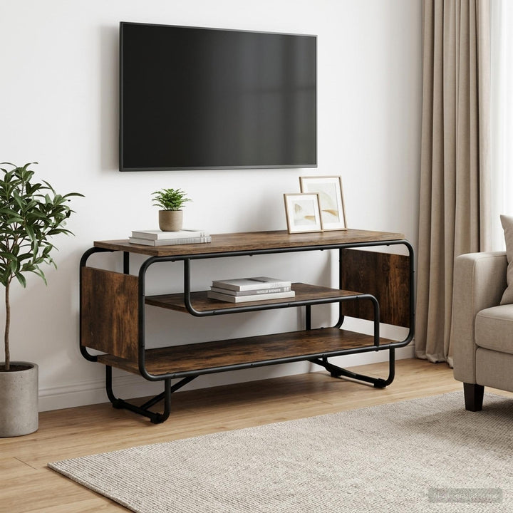 TV-bord 98 x 36 x 45 cm Røget eg Konstrueret træ