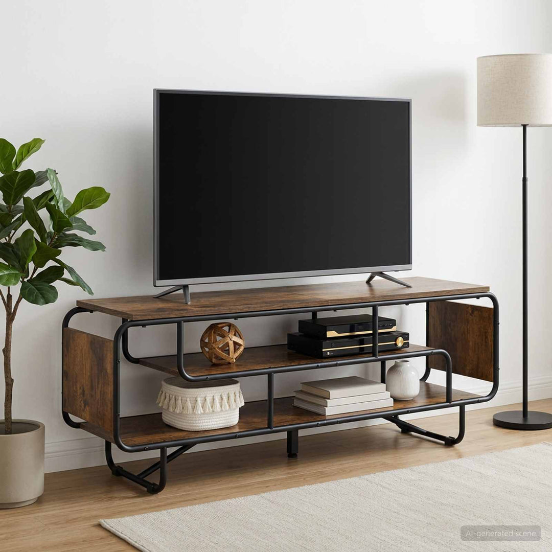 TV-bord 140 x 36 x 45 cm Røget eg Konstrueret træ