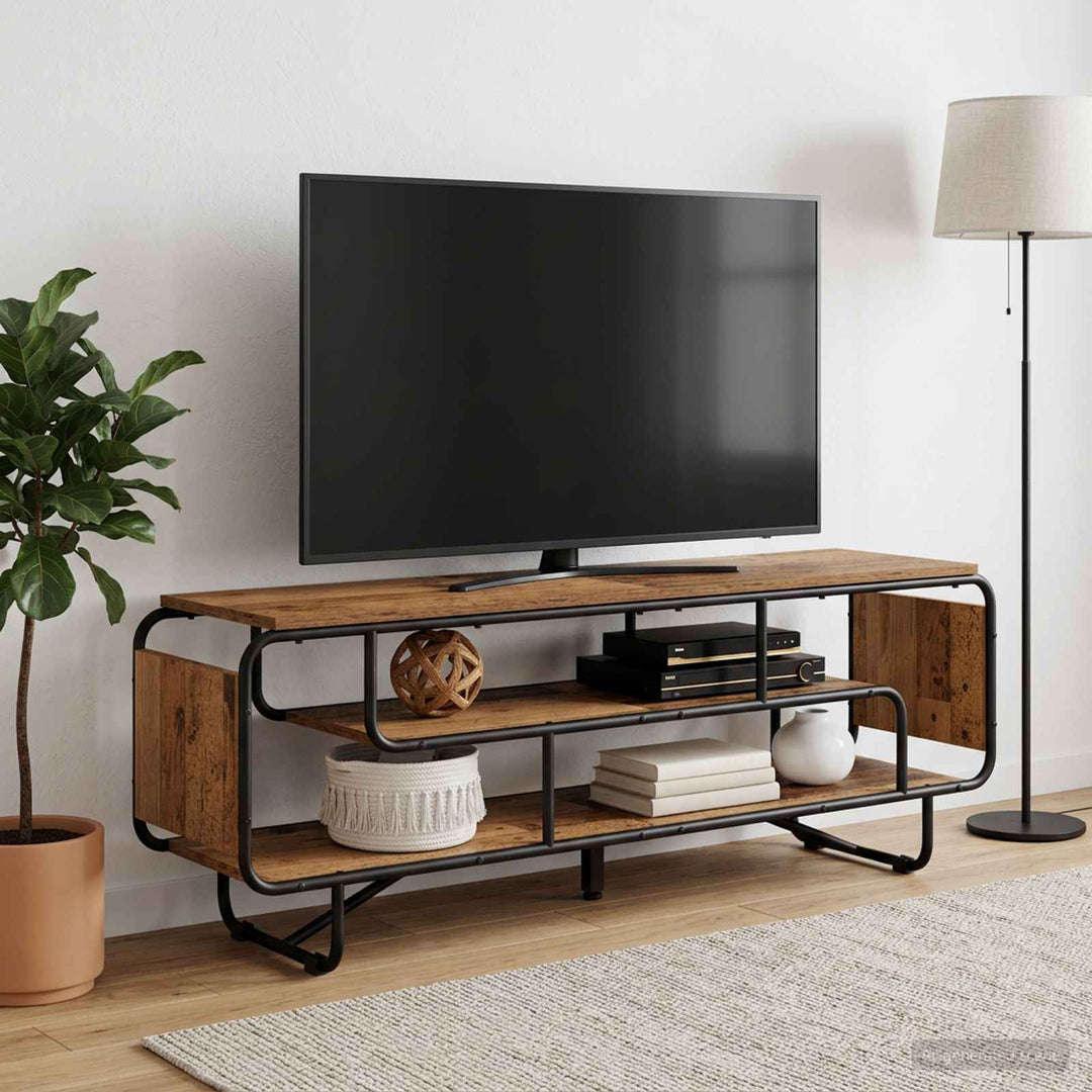 TV-bord 140 x 36 x 45 cm Gammelt træ Konstrueret træ