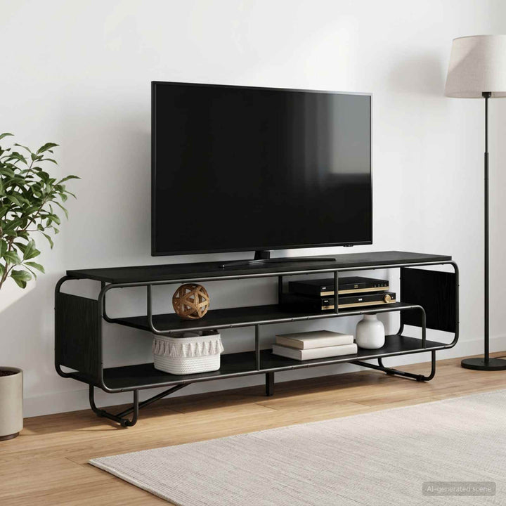 TV-bord 180 x 36 x 45 cm Sort eg Konstrueret træ