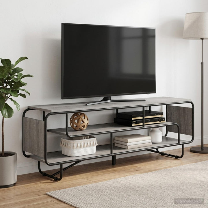 TV-bord 180 x 36 x 45 cm Grå Sonoma Konstrueret træ