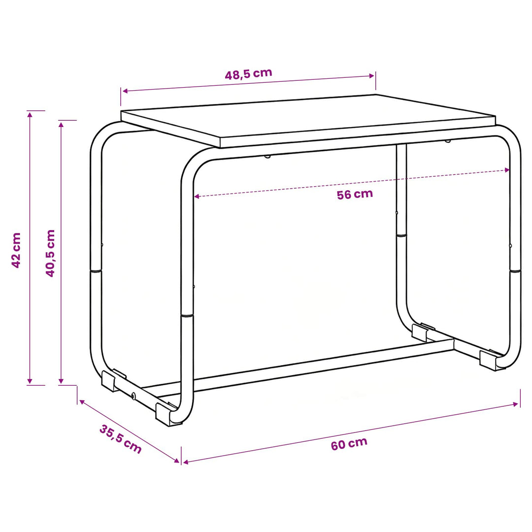 TV-bord 60 x 35,5 x 42 cm Røget eg Konstrueret træ