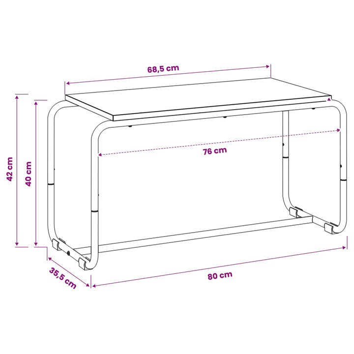TV-bord 80 x 35,5 x 42 cm Sort eg Konstrueret træ