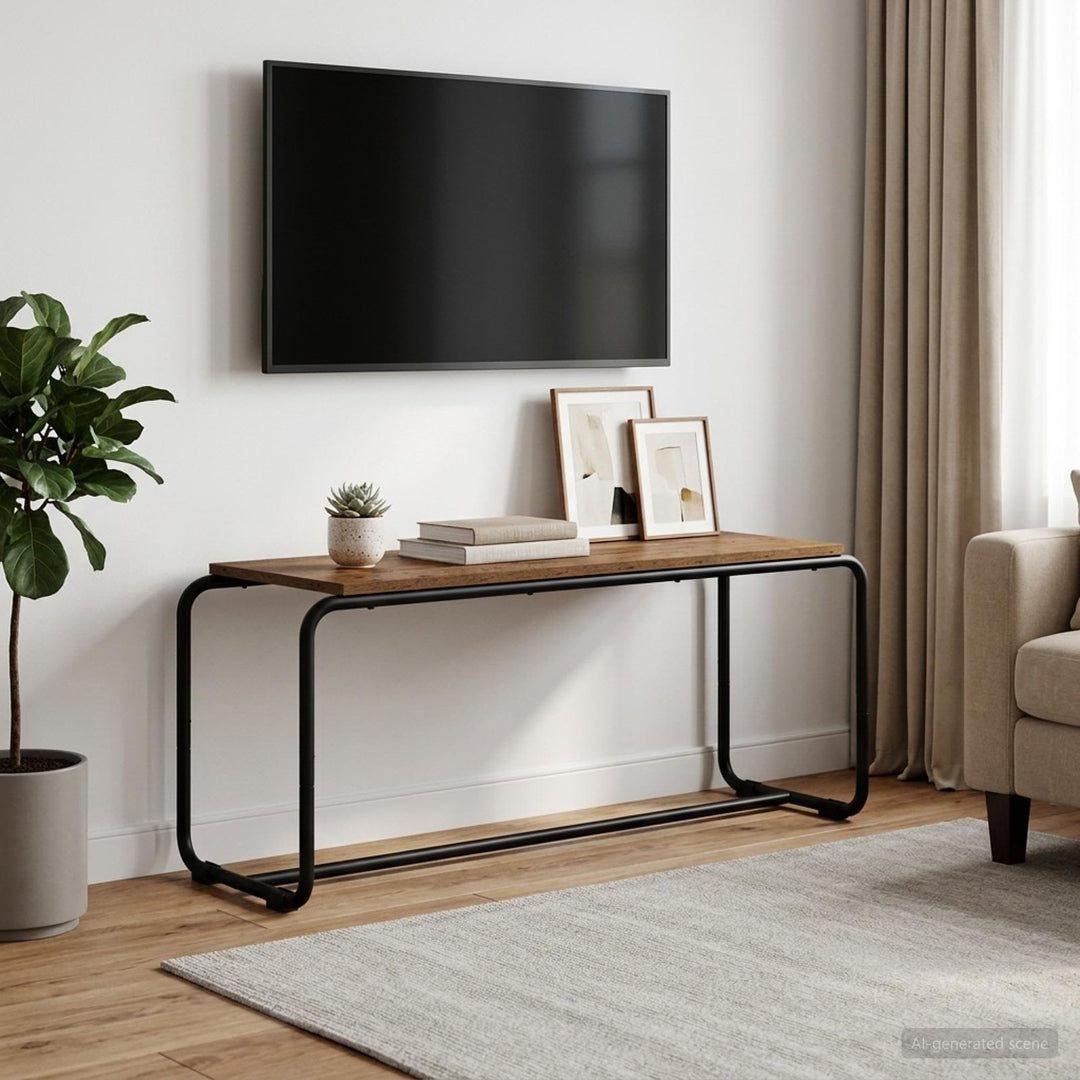 TV-bord 98 x 35,5 x 42 cm Gammelt træ Konstrueret træ