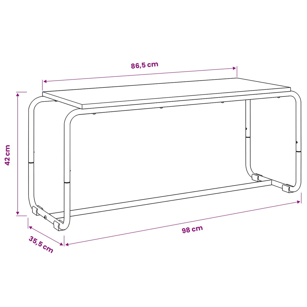 TV-bord 98 x 35,5 x 42 cm Artisan-eg Konstrueret træ