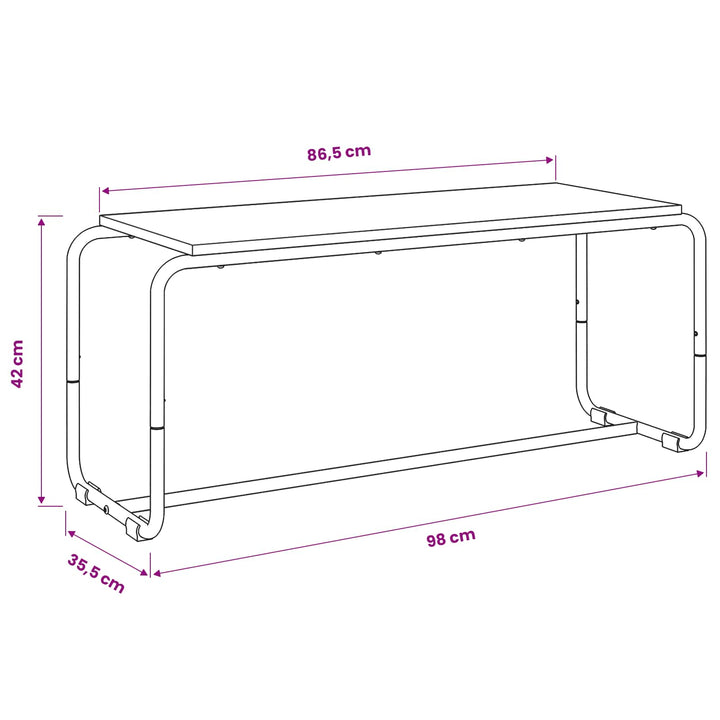 TV-bord 98 x 35,5 x 42 cm Artisan-eg Konstrueret træ