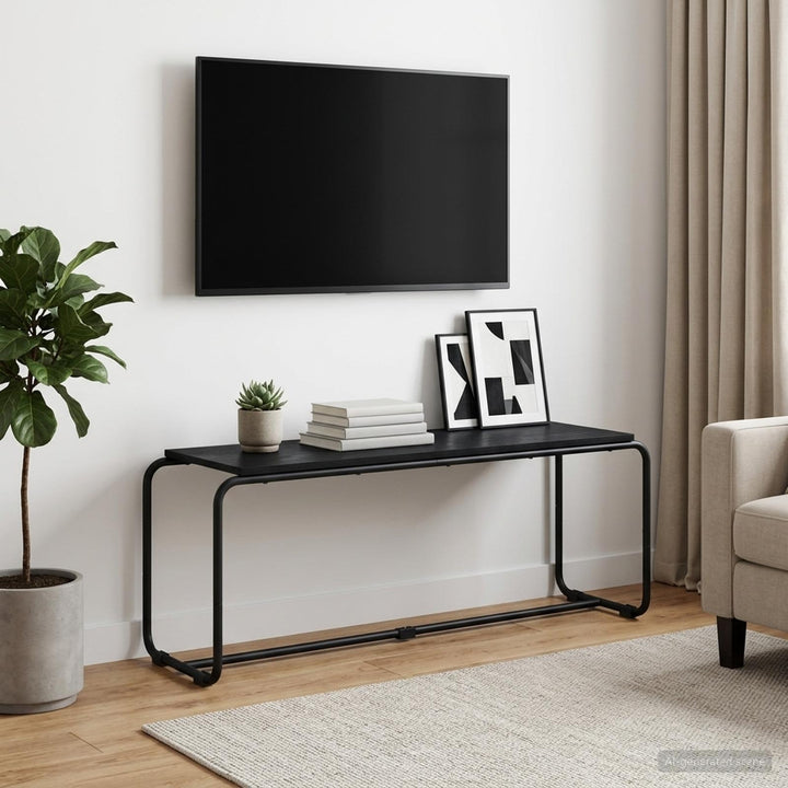 TV-bord 113.5 x 35.5 x 42 cm Sort eg Konstrueret træ