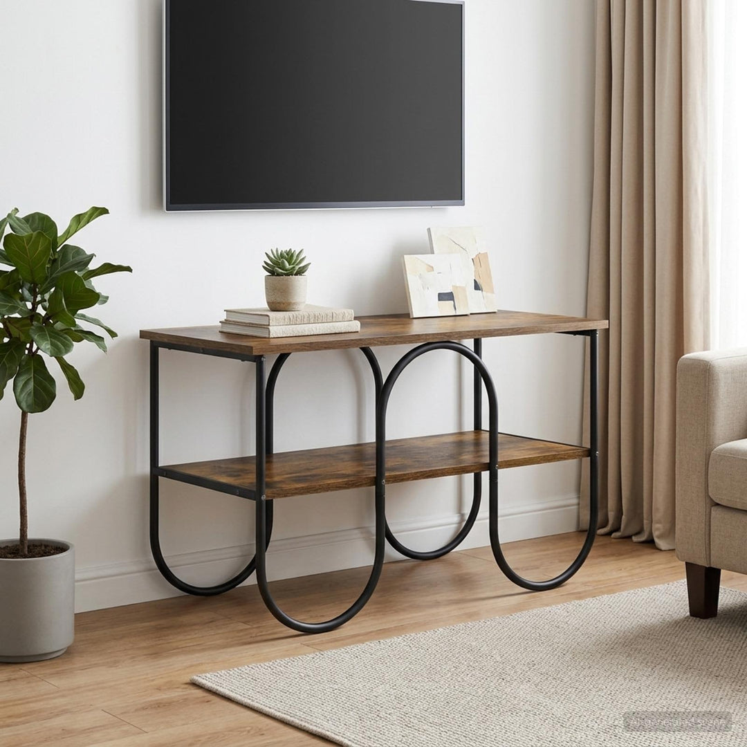 TV-bord 80 x 40 x 50 cm Røget eg Konstrueret træ