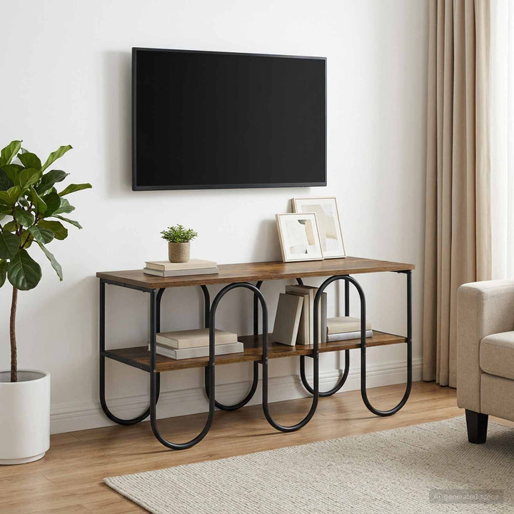 TV-bord 100 x 40 x 50 cm Røget eg Konstrueret træ