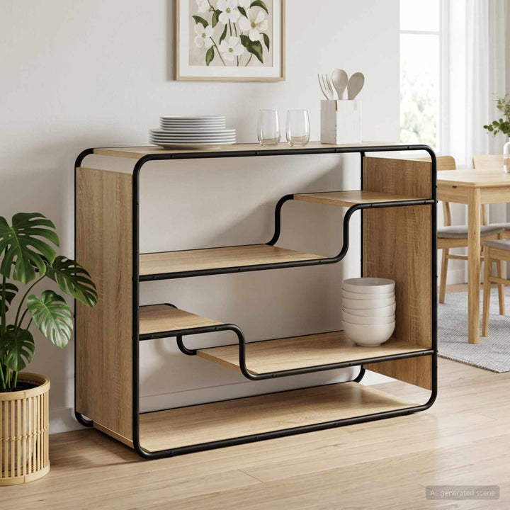 Skænk Sonoma-eg 98 x 37.5 x 75.5 cm Konstrueret træ