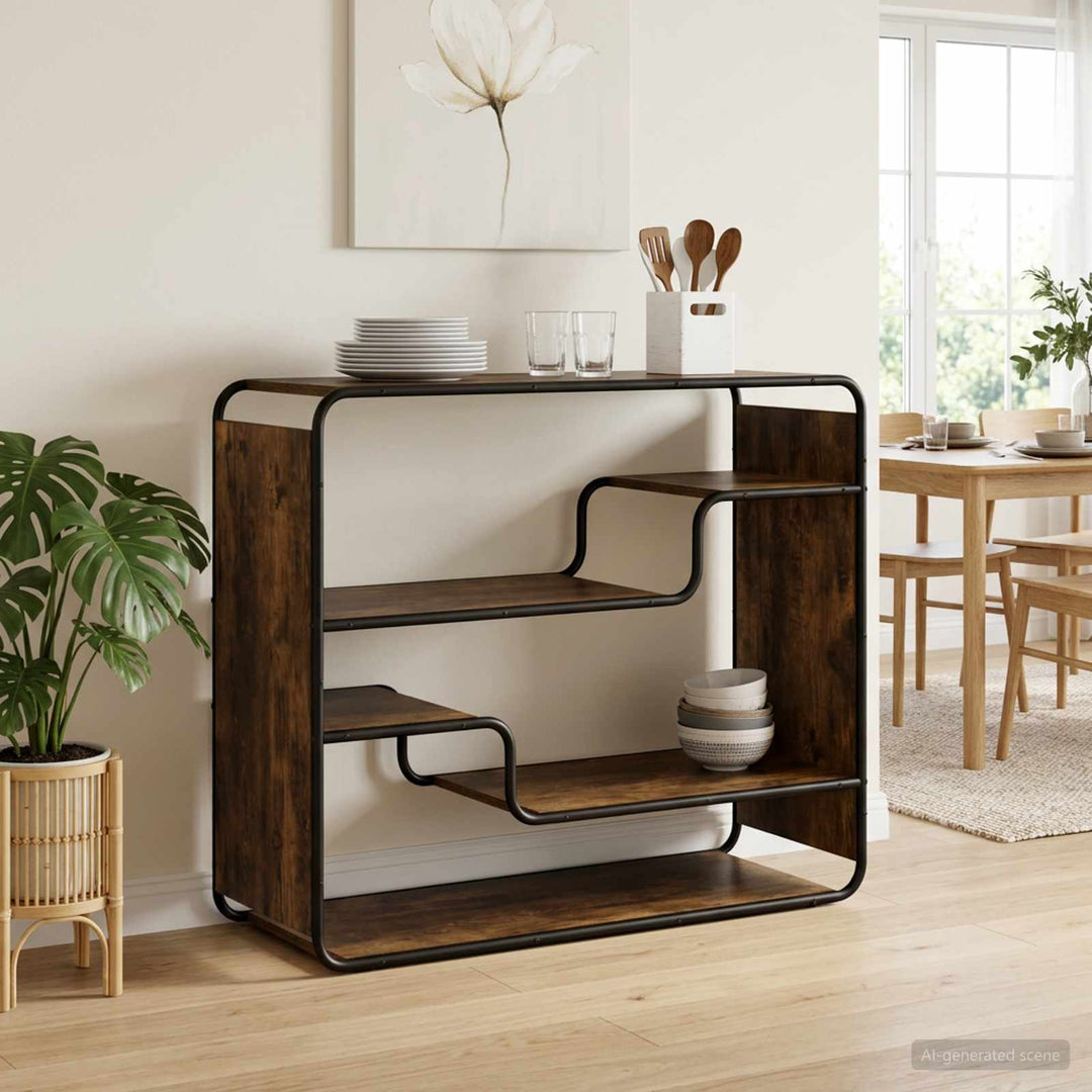 Skænk Røget eg 98 x 37.5 x 75.5 cm Konstrueret træ