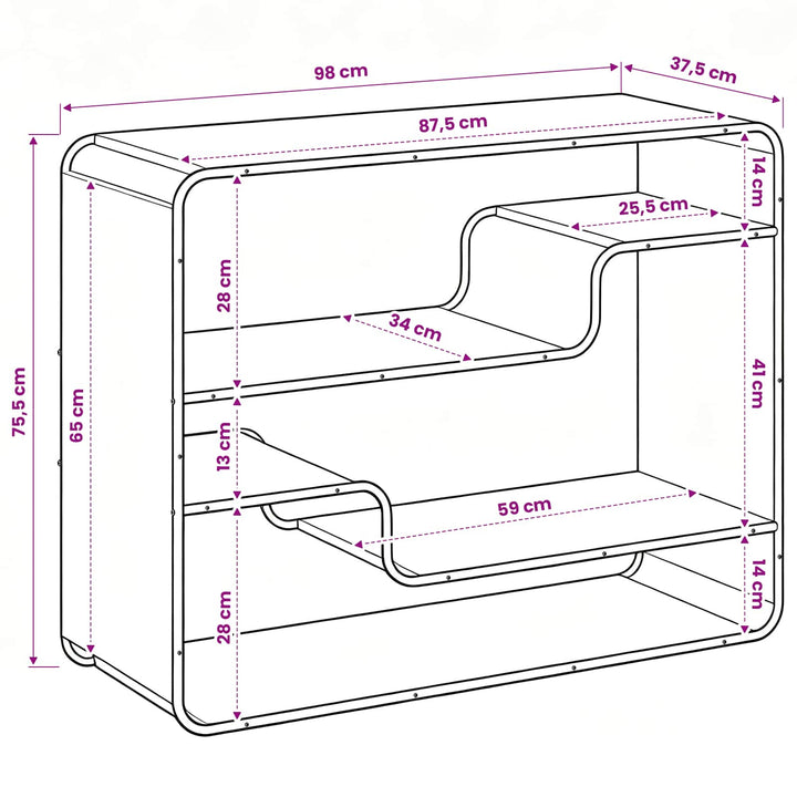 Skænk Røget eg 98 x 37.5 x 75.5 cm Konstrueret træ