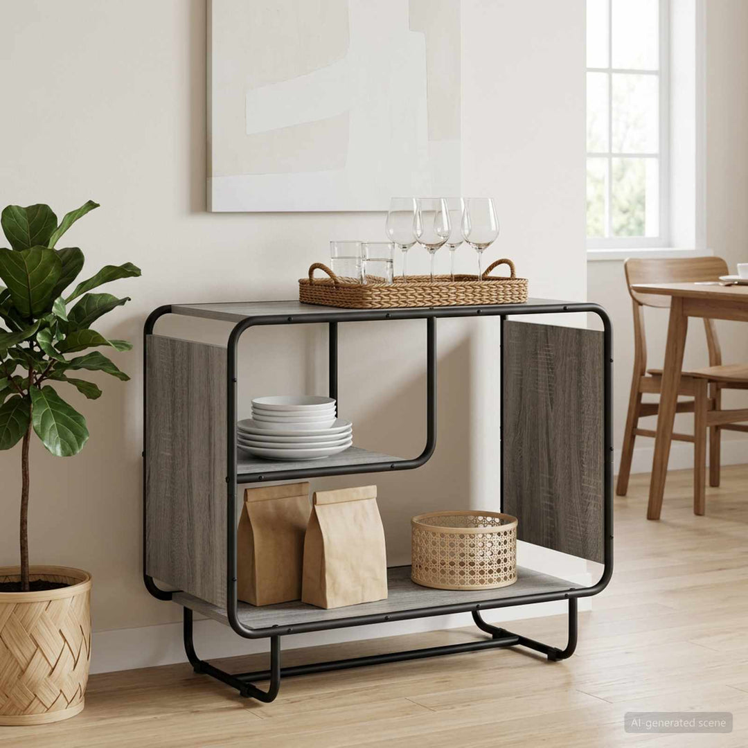 Skænk Grå Sonoma 80 x 37.5 x 64.5 cm Konstrueret træ