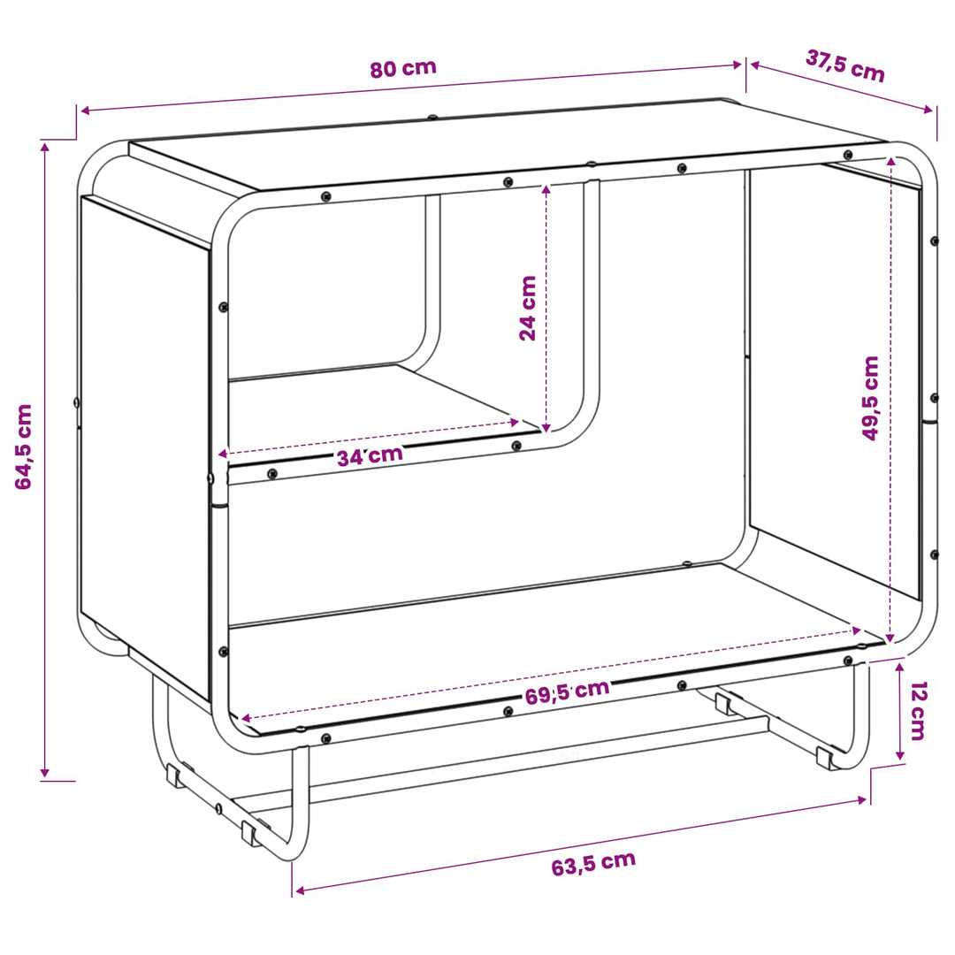 Skænk Artisan-eg 80 x 37.5 x 64.5 cm Konstrueret træ