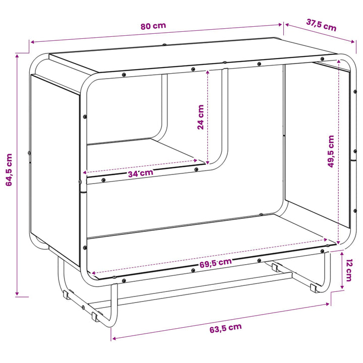 Skænk Artisan-eg 80 x 37.5 x 64.5 cm Konstrueret træ