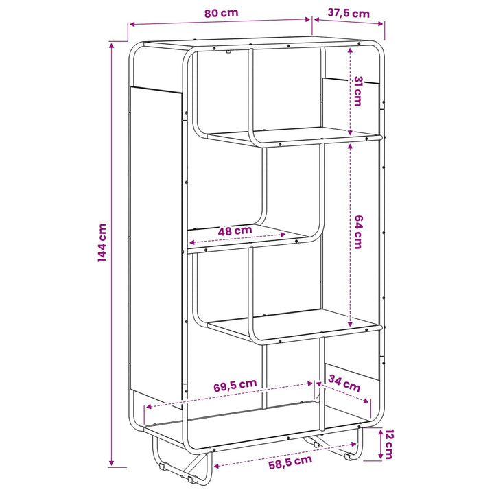 Highboard Røget eg 80 x 37,5 x 144 cm Konstrueret træ