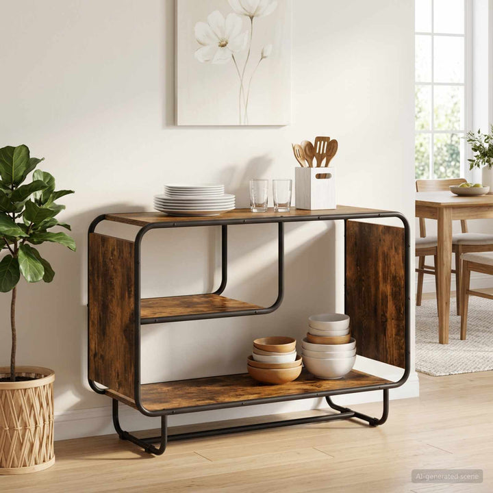 Skænk Røget eg 93.5 x 37.5 x 64.5 cm Konstrueret træ