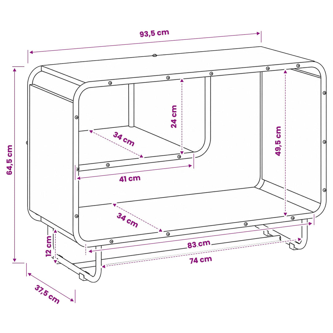Skænk Artisan-eg 93.5 x 37.5 x 64.5 cm Konstrueret træ