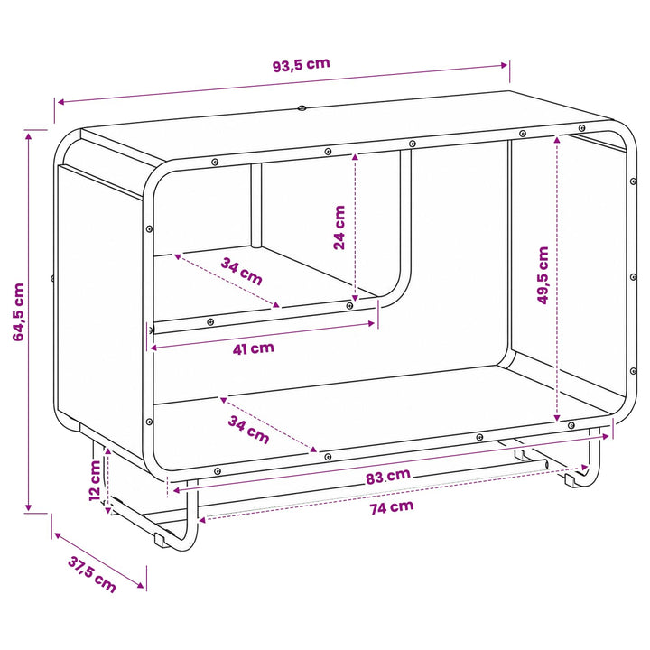 Skænk Artisan-eg 93.5 x 37.5 x 64.5 cm Konstrueret træ