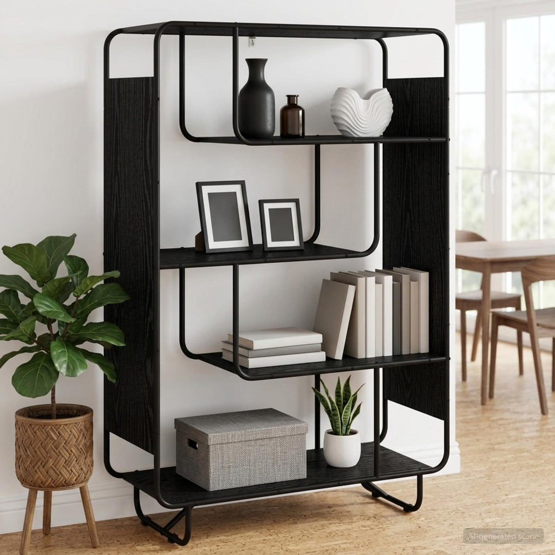 Highboard Sort eg 93.5 x 37.5 x 144 cm Konstrueret træ