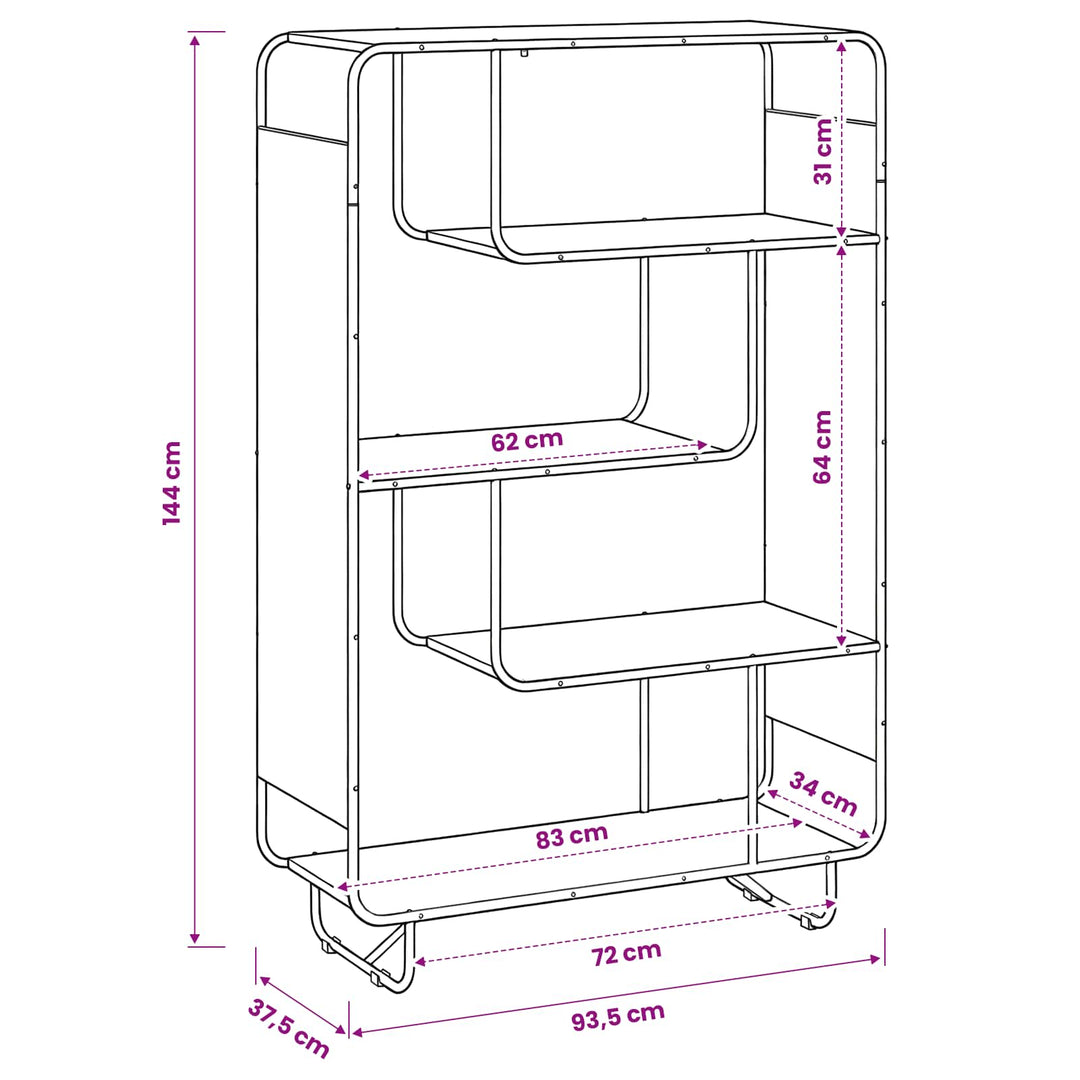 Highboard Sort eg 93.5 x 37.5 x 144 cm Konstrueret træ
