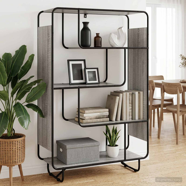 Highboard Grå Sonoma 93.5 x 37.5 x 144 cm Konstrueret træ