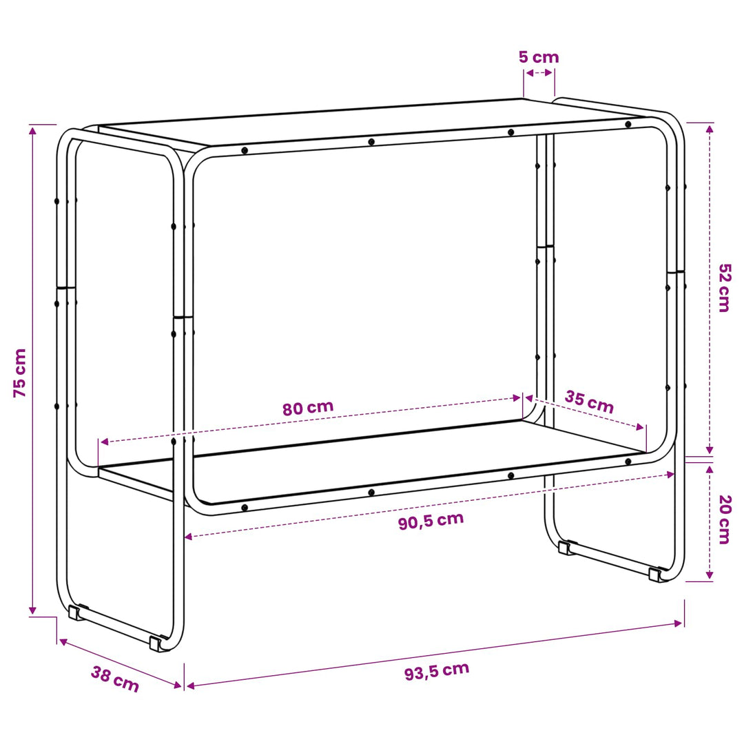 Sideboard Gammelt træ 93,5 x 38 x 75 cm Konstrueret træ