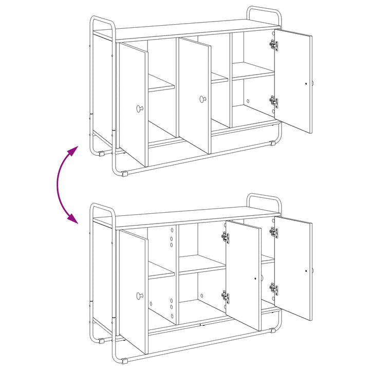 skænk Sort eg 102 x 35 x 75 cm Konstrueret træ