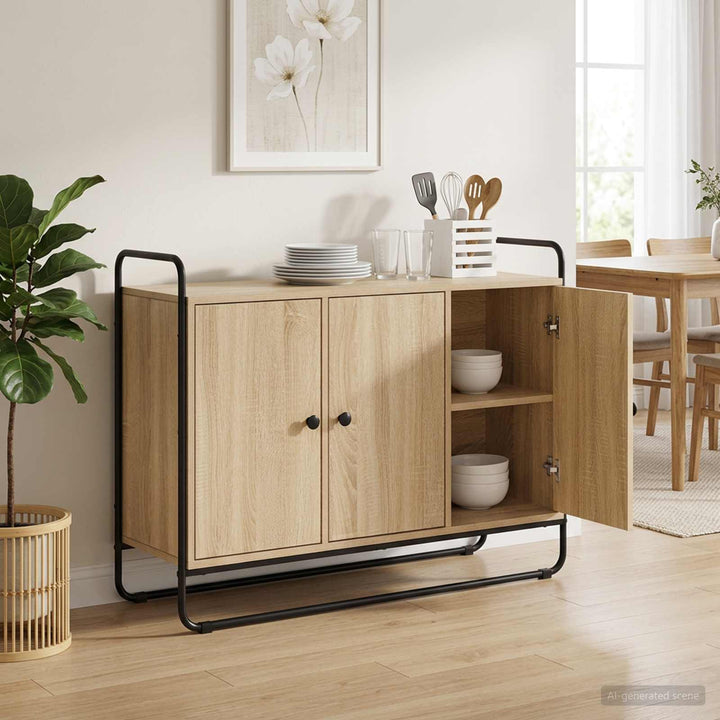 skænk Sonoma-eg 102 x 35 x 75 cm Konstrueret træ