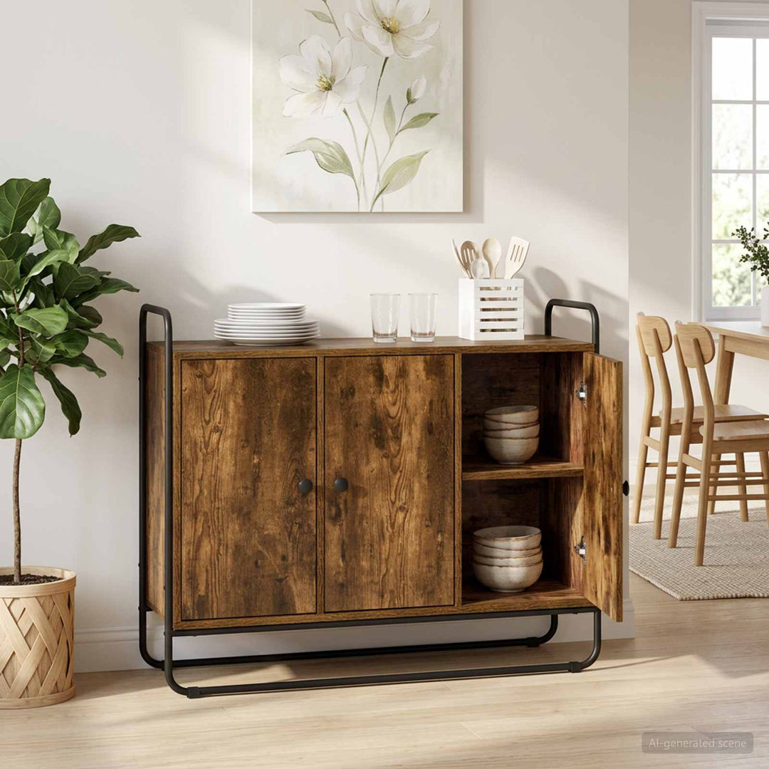 skænk Røget eg 102 x 35 x 75 cm Konstrueret træ