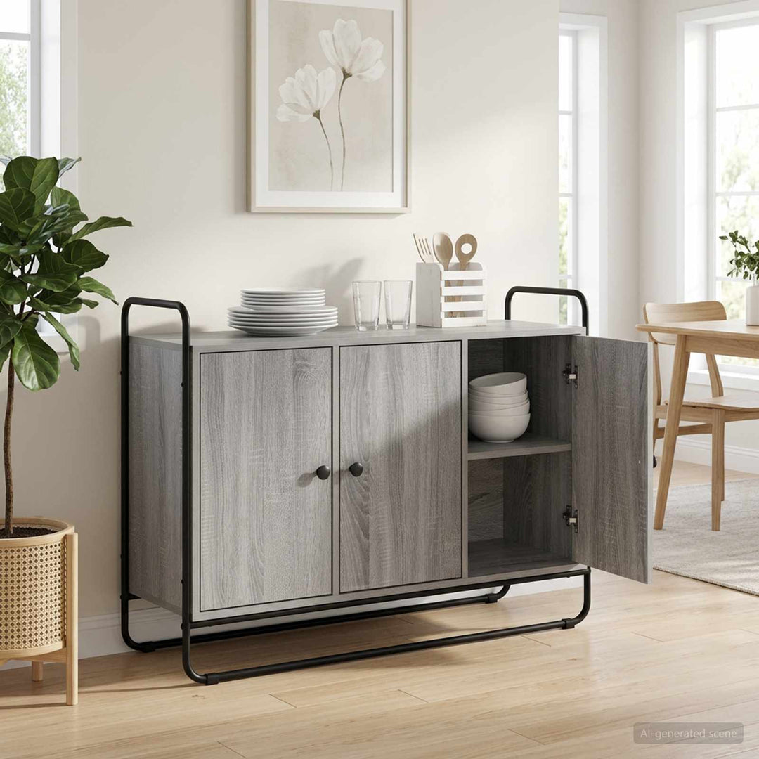 skænk Grå Sonoma 102 x 35 x 75 cm Konstrueret træ
