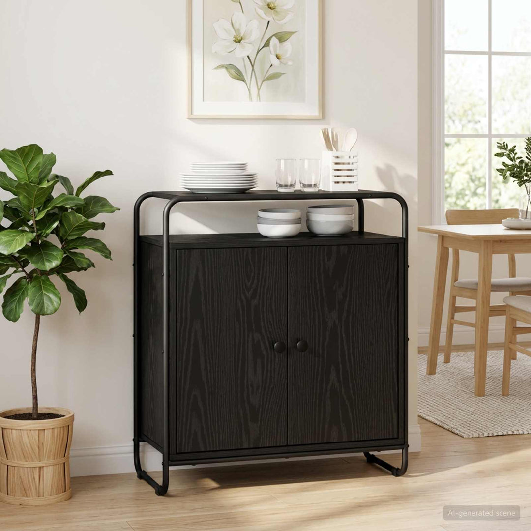 Skænk Sort eg 68 x 35 x 75 cm Konstrueret træ