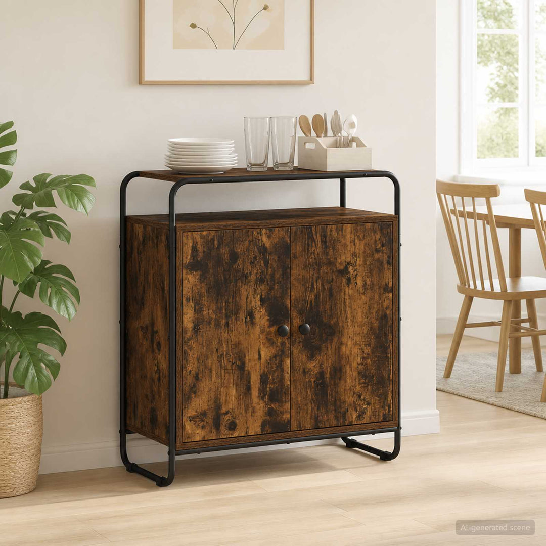 Skænk Røget eg 68 x 35 x 75 cm Konstrueret træ