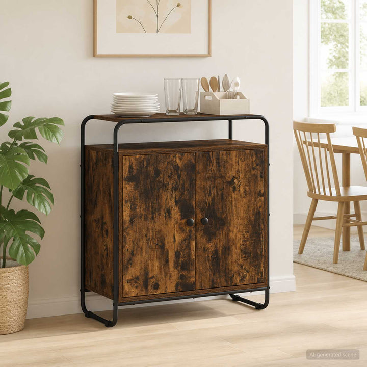 Skænk Røget eg 68 x 35 x 75 cm Konstrueret træ