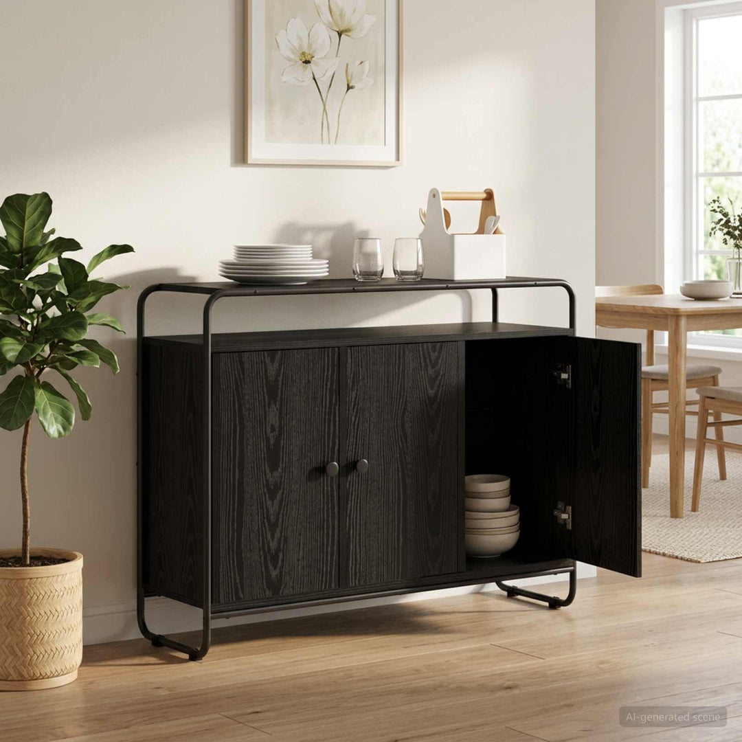Skænk Sort eg 102 x 35 x 75 cm Konstrueret træ