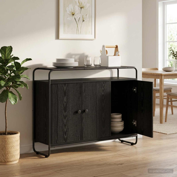 Skænk Sort eg 102 x 35 x 75 cm Konstrueret træ