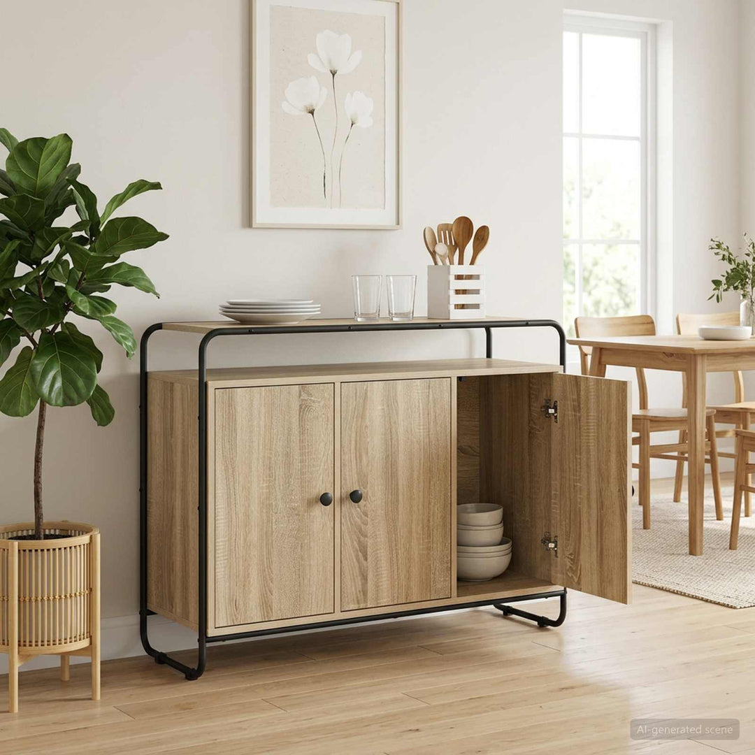 Skænk Sonoma-eg 102 x 35 x 75 cm Konstrueret træ